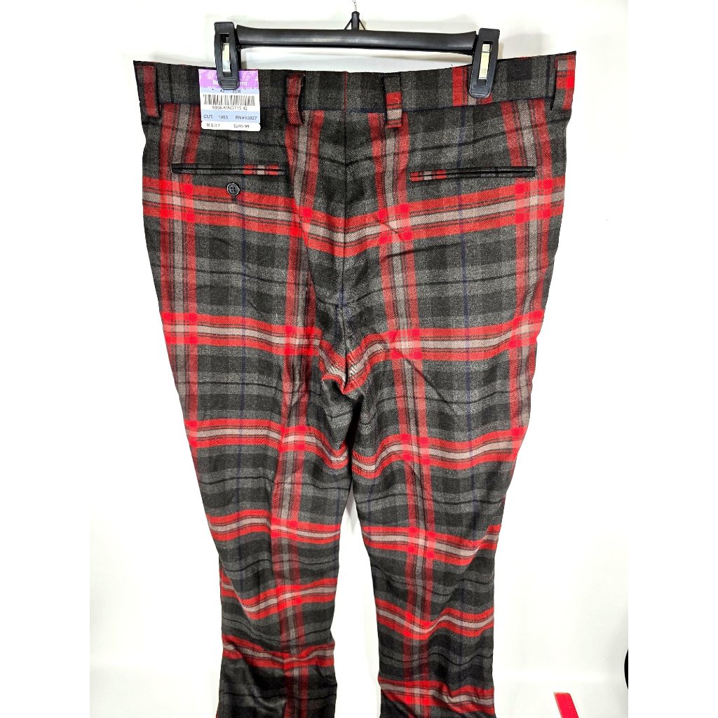 Nwt Blu Martini Red/Gray Slacks 35 Waist 42 Length Need Hemmed $249 Retail